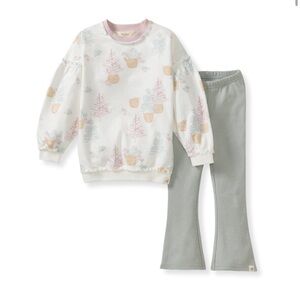 Burt’s Bees Pretty Pine Farm Organic Sweatshirt and Pants Set Size 3-6 Mos